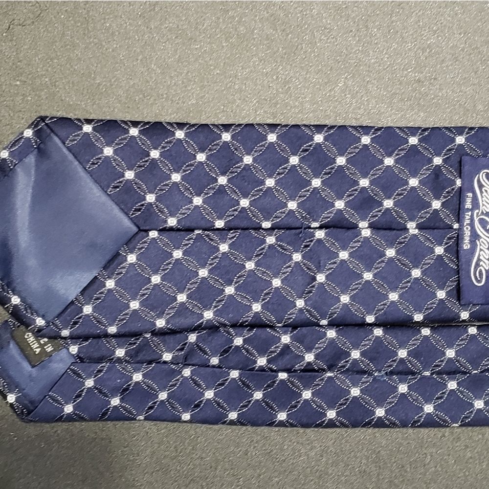 Sean John Blue/White Abstract print Tie - Picture 4 of 4